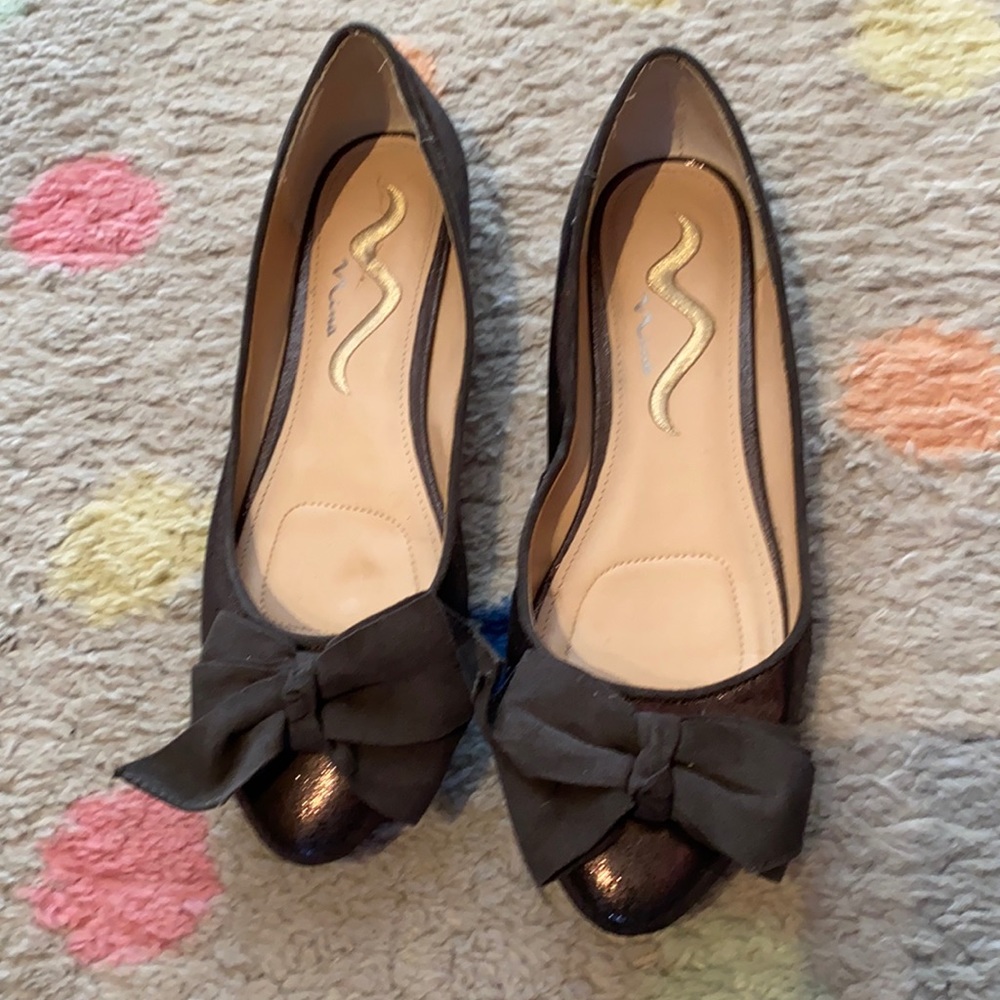 Nina metallic bow flats